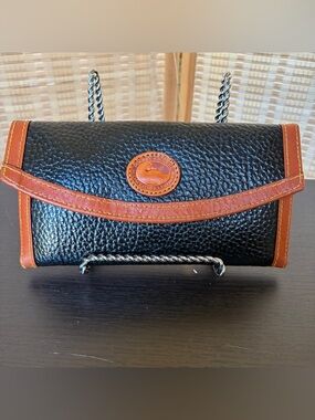 Vintage Dooney and Bourke Leather Trifold Checkbook Wallet